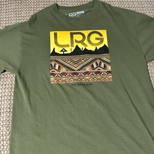 LRG Olive Green Graphic Tee with Yellow Accents